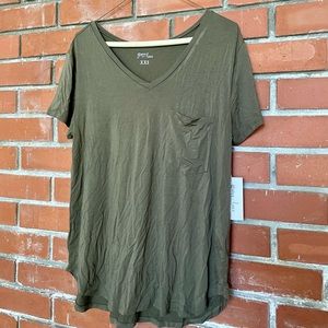 NWT Grace & Lace Perfect Pocket Tee Olive XXS